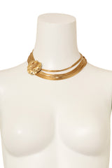 Multi Chain Floral Clasp Necklace by Monet on mannequin @ Recess LA
