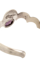 Vintage Taxco Sterling Crescent Bangle Bracelet stamp close @ Recess LA