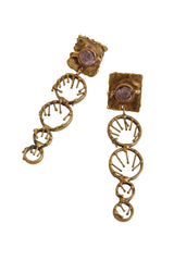 Vintage Brutalist Ring Drop Earrings close @ Recess LA