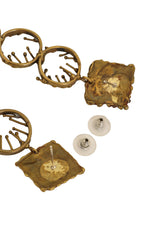 Vintage Brutalist Ring Drop Earrings backs open @ Recess LA
