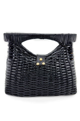 Vintage Woven Vinyl Double Handle Bag back @recess la