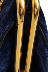Vintage Roberta di Camerino Striped Velvet Doctor Bag hardware scuffing @ Recess LA