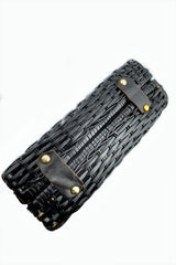 Vintage Woven Vinyl Double Handle Bag bottom @recess la