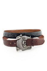 Vintage Barry Kieselstein-Cord Sterling Gator Buckle Belt @recess la