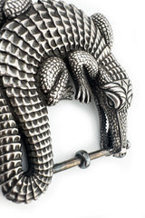 Vintage Barry Kieselstein-Cord Sterling Gator Buckle Belt buckle detail @recess la