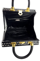 Vintage Woven Houndstooth Box Bag interior @recess la