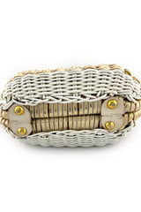 Vintage Stylecraft Woven Lucite Frame Handbag bottom @recess la