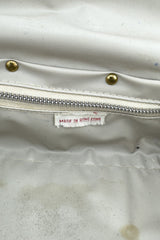 Vintage Leather Trim Wicker Box Bag origin label @recess la