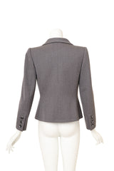 Vintage Saint Laurent double breasted blazer on mannequin back @ Recess LA