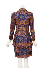 Vintage Christian Lacroix Floral Baroque Jacket & Skirt Set on mannequin back @ Recess LA