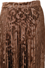 Pleated Metallic Velvet Skirt by Valentino on mannequin close @ Recess LA
