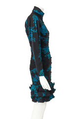 Ruched Floral Cocktail Dress