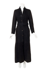 Vintage Chanel Belted Suede Shearling Coat on mannequin @ Recess LA