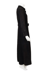 Vintage Chanel Belted Suede Shearling Coat on mannequin side @ Recess LA
