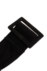 Vintage Chanel Belted Suede Shearling Coat buckle @ Recess LA