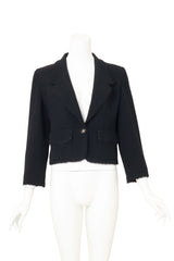 Vintage Chanel Scalloped Tulle Trim Blazer on mannequin @ Recess LA