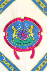 Vintage Celine Steam Train Silk Scarf emblem detail @recess la