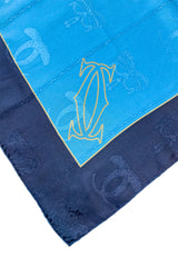 Vintage Cartier Logo & Bow Jacquard Scarf I corner detail @recess la