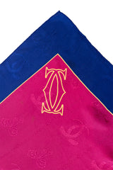 Vintage Cartier Logo & Bow Jacquard Scarf III corner detail @recess la