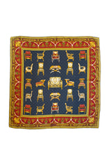 Vintage Gucci Chair Print Silk Scarf @recess la