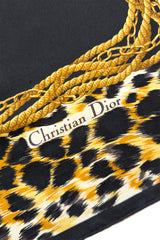 Vintage Christian Dior Leopard Border Logo Scarf signature @recess la