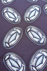 Vintage Cartier Logo Medallion & Chain Silk Scarf detail logo detail @recess la