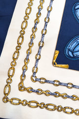 Vintage Cartier Logo Medallion & Chain Silk Scarf chain detail @recess la
