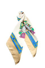 Vintage Celine Steam Train Silk Scarf wrapped @recess la