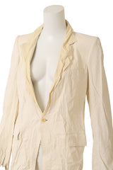 Rick Owens Raw Edge Leather Blazer closeup @ Recess LA