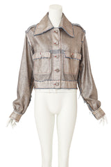 Metallic Denim Jacket by Vivienne Westwood on mannequin @ Recess LA