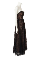 Lace Sweetheart Gown by Oscar de la Renta on mannequin side @ Recess LA