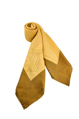 Vintage Cartier Logo & Bow Jacquard Scarf II front @recess la