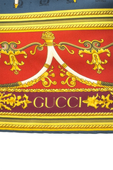 Vintage Gucci Chair Print Silk Scarf signature @recess la