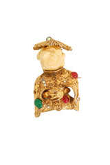Smiling Buddha Bone Brooch @ Recess LA