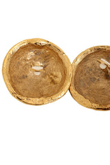 Vintage Guy Laroche Textured Dome Button Earrings signature @ Recess LA