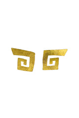 Vintage Hervé Van Der Straeten Greek Key Earrings @recess la