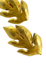 Vintage Hervé Van Der Straeten Laurel Leaf Earrings II detail 2 @recess la