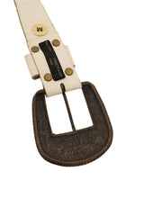 studded cabochon leather belt by Michael Morrison MX inside buckle @ Recess LA