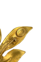Vintage Hervé Van Der Straeten Laurel Branch Brooch signature cartouche @recess la