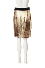 sequin velvet pencil skirt by Moschino on mannequin back @ Recess LA