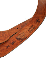 Floral Tooled Stone Leaf Leather Belt by Eagle Leather stamps @ Recess LA