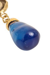 Vintage Guy Laroche Blue Hammered Teardrop Earrings wear @ Recess LA