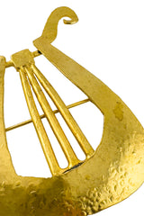 Vintage Hervé Van Der Straeten Lyre Harp Brooch detail @recess la