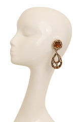 Vintage Guy Laroche Amber Wrapped Hoop Drop Earrings on mannequin @ Recess LA