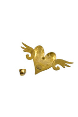 Vintage Hervé Van Der Stareten Winged Heart Brooch back @recess la