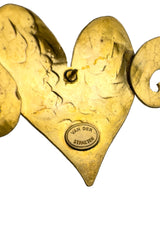 Vintage Hervé Van Der Stareten Winged Heart Brooch cartouche @recess la