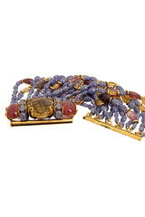 Purples Semi-Precious Stone Bead Bracelet by Iradj Moini close @ Recess LA