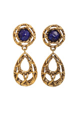 Vintage Guy Laroche Blue Wrapped Hoop Drop Earrings @ Recess LA