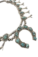 Vintage Kingman Turquoise Squash Blossom Necklace detail @recess la