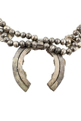 Vintage Kingman Turquoise Squash Blossom Necklace back @recess la